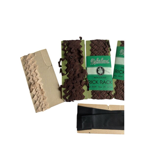 Vintage Mercerized Rick Rack Trim Lot Sewing Craft Supply Brown Beige - Picture 3 of 9